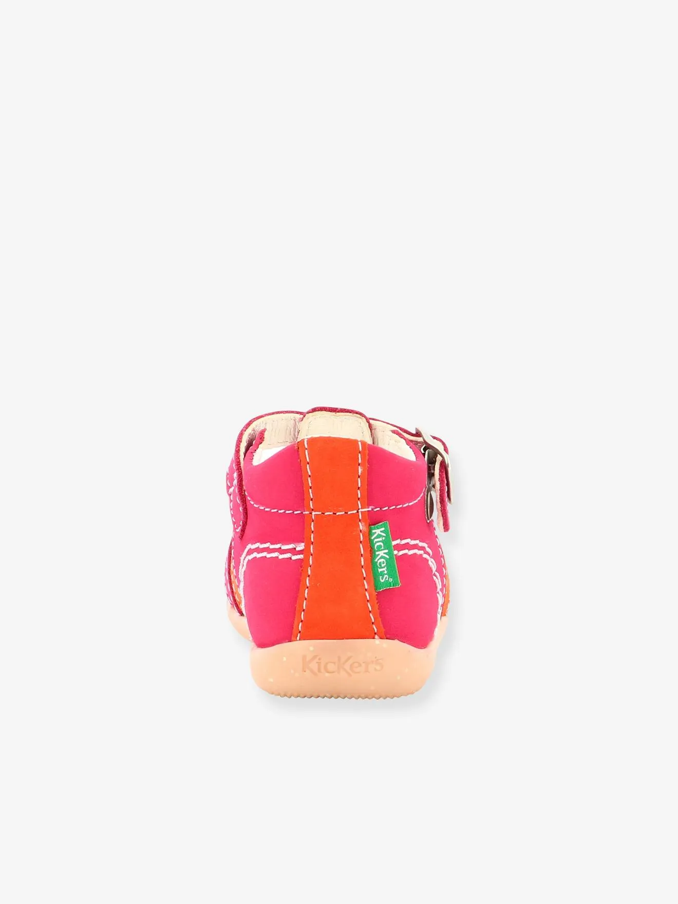 Sandales cuir bébé fille Bigfly 2 KICKERS® rose orange tricolore - Kickers