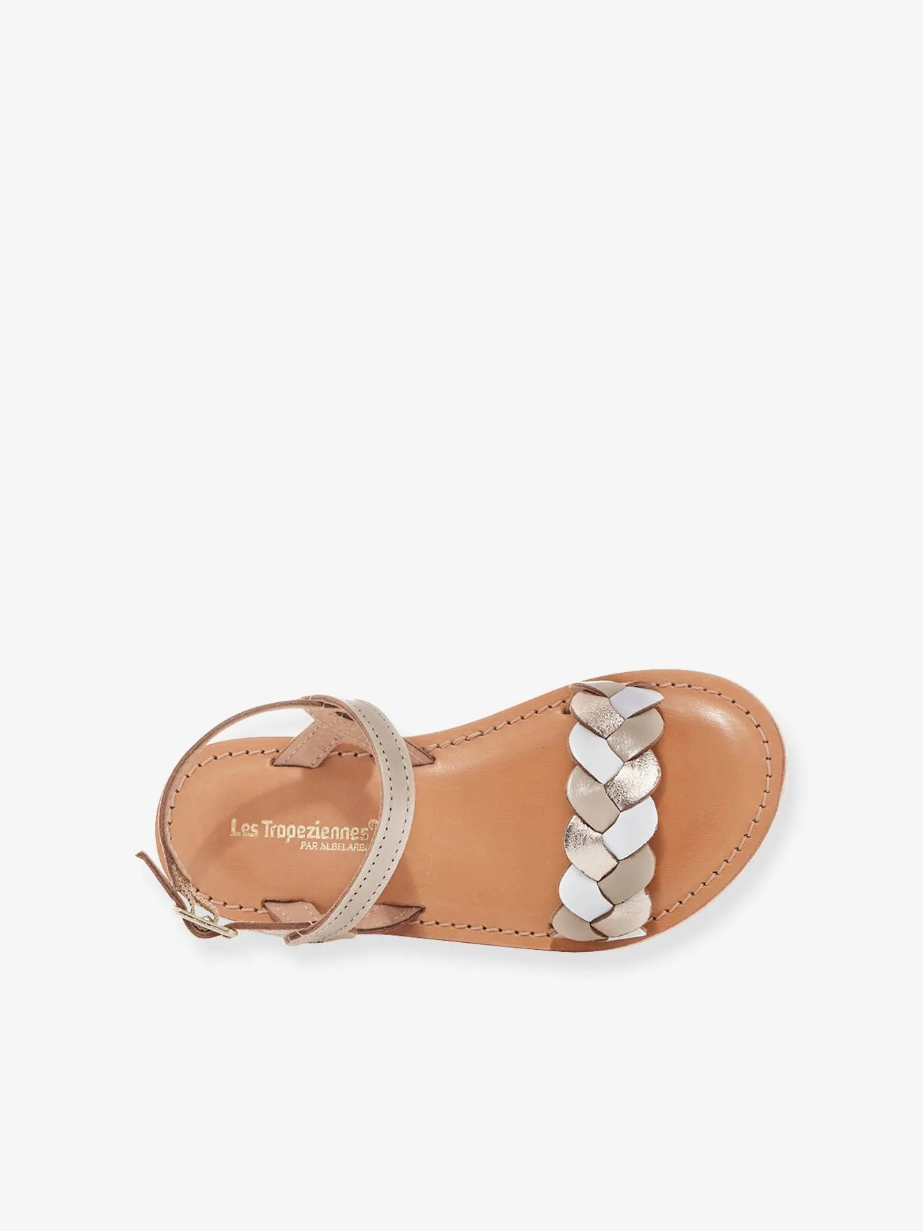 Sandales cuir enfant Bonbon LES TROPEZIENNES® PAR M. BELARBI beige imprimé - Les Tropéziennes