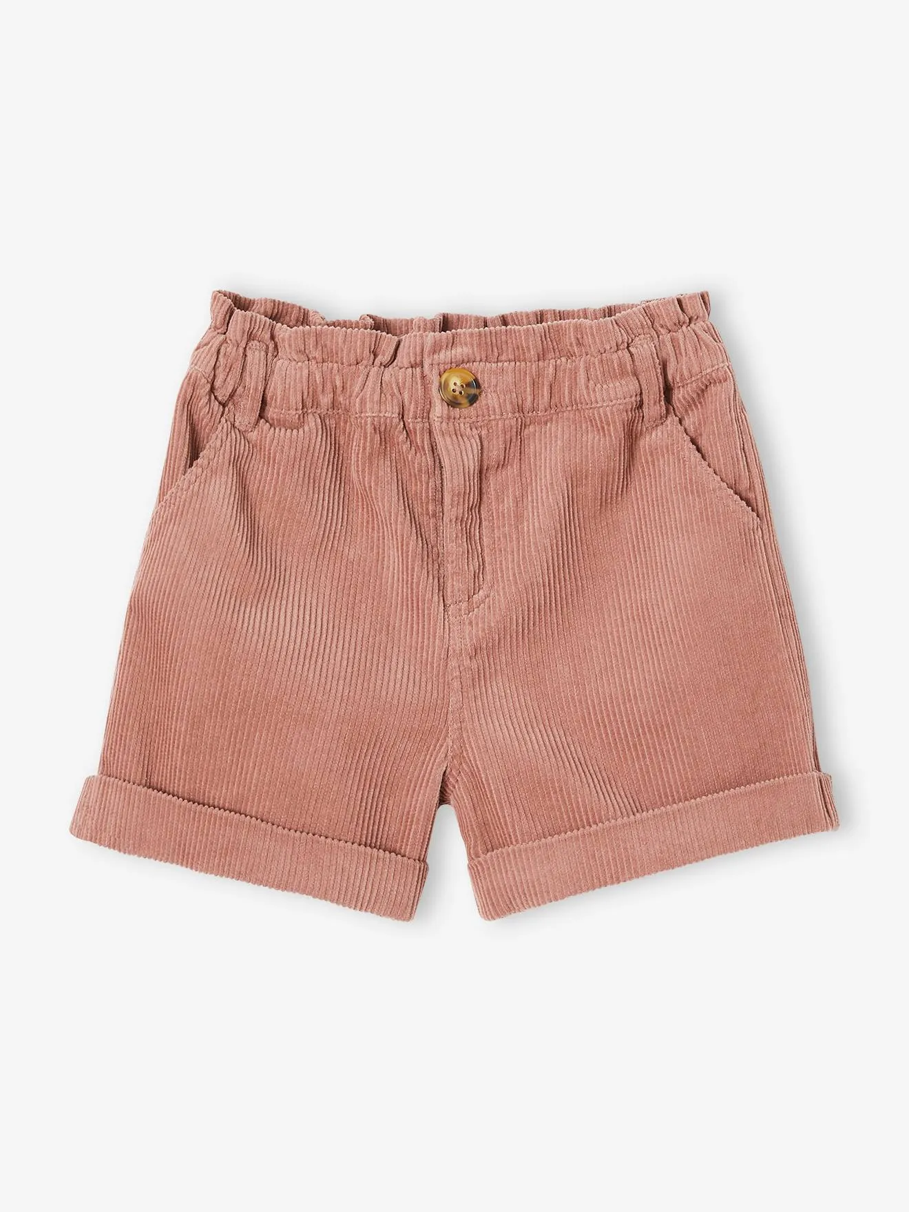 Short paperbag en velours fille rose airelle - Vertbaudet