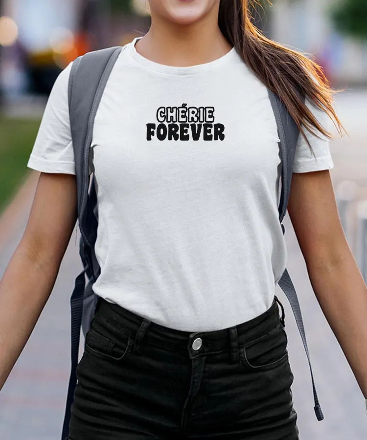 T-Shirt Chérie forever face Pour femme