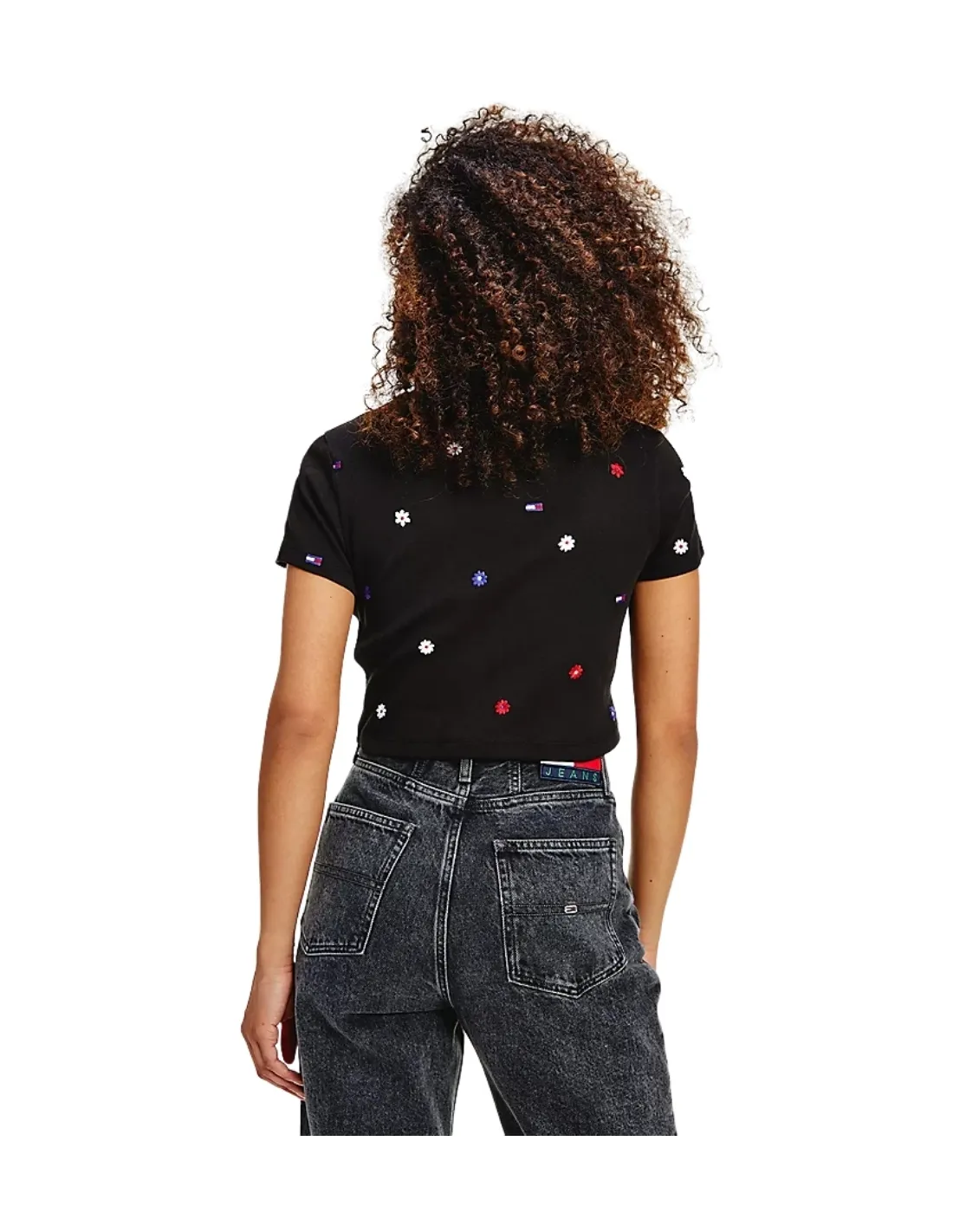 T shirt crop top Femme Tommy Jeans Ref 54094 BDS black