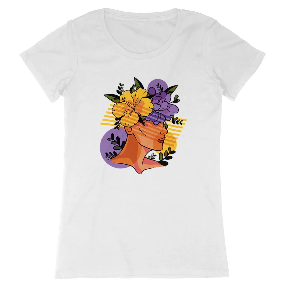 T-shirt femme - WOMAN WITH FLOWERS