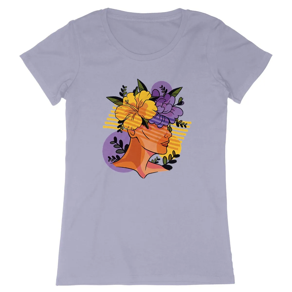 T-shirt femme - WOMAN WITH FLOWERS