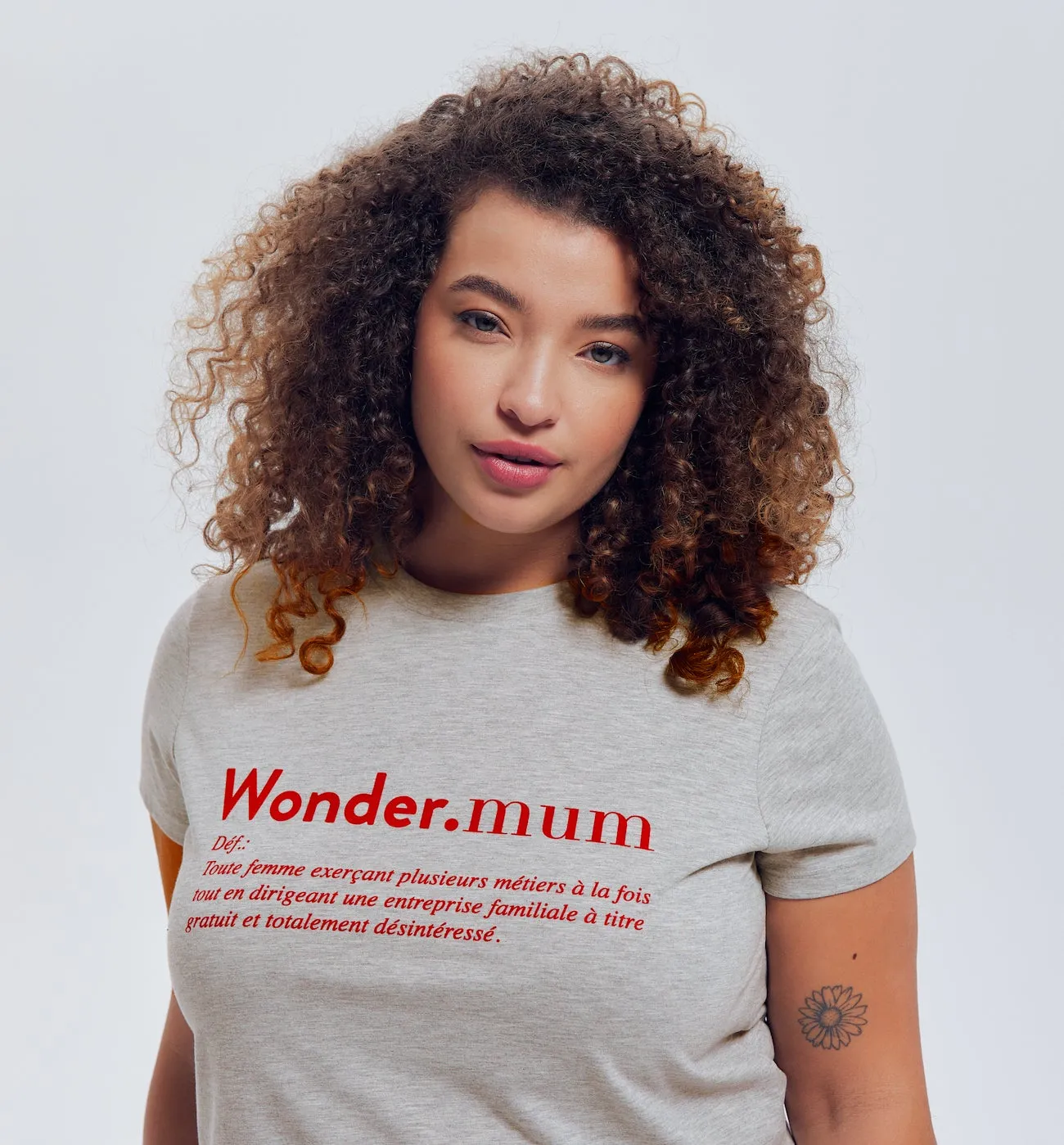 T-shirt WONDER MUM - Gris clair