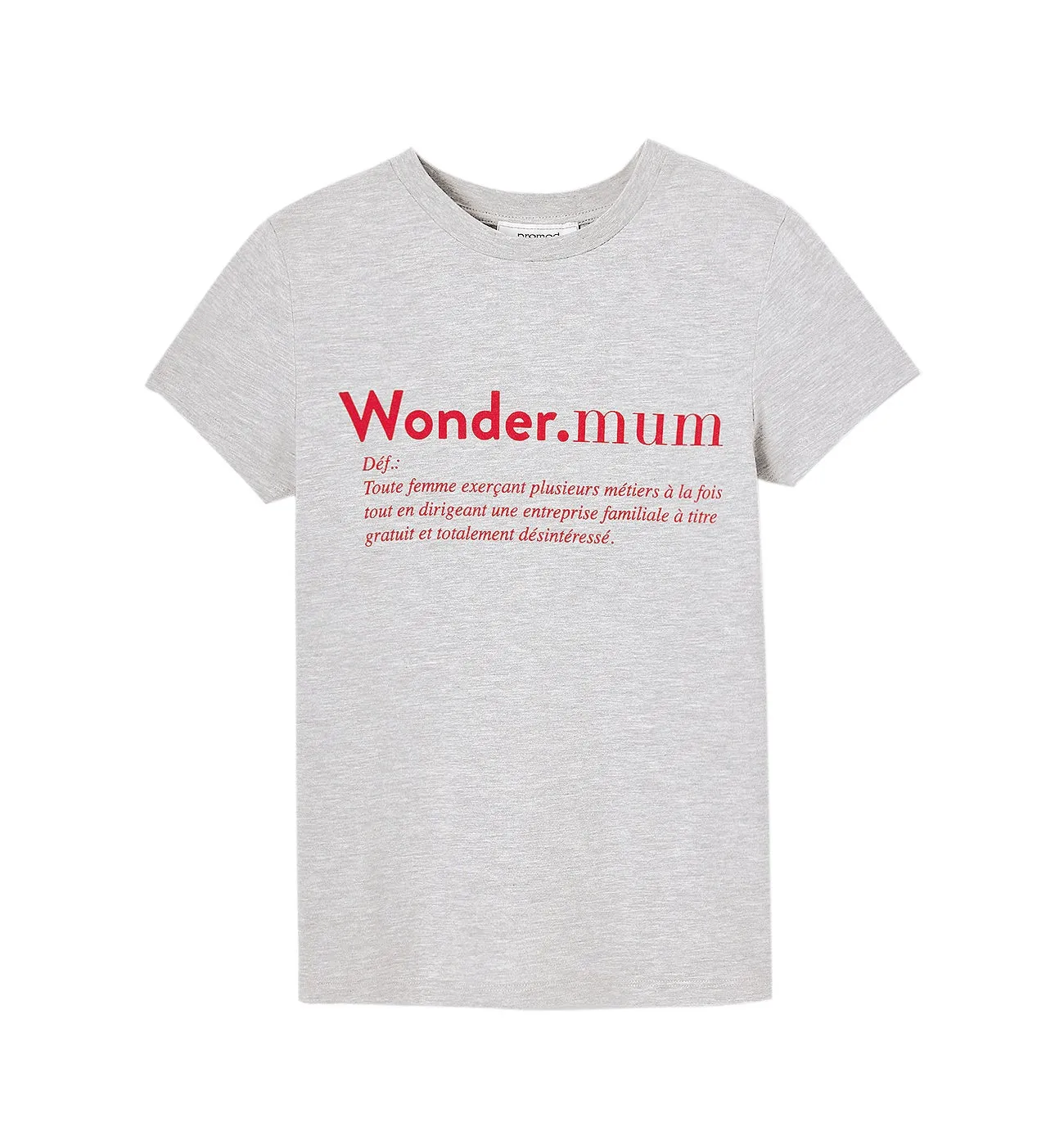 T-shirt WONDER MUM - Gris clair